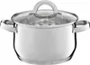 A stainless steel cooking pot with a glass lid and handles, presented on a white background. Voir les images du produit