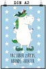 Mr. & Mrs. Panda Bild Einhorn Joker DIN A2 - Blau Pastell - Produktbild-Vorschau 1
