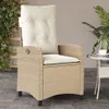 Design Gartensessel mit Kissen 2 Stk. Verstellbar Beige Produktbild-Vorschau 3