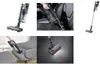 Collage of images showing a cordless vacuum cleaner in various uses and angles. Voir les images du produit