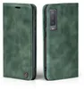 A green flip case for a Samsung Galaxy A7 2018 phone is shown from two angles. Produktbild-Vorschau