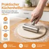 Doppel‑Teigroller aus Edelstahl, Teigwalze zum Ausrollen Produktbild-Vorschau 4