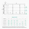 A technical drawing and a size chart for a mirror cabinet. Produktbild-Vorschau