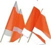 Warnflagge 75 x 75 cm mit Holzstiel 100 cm Produktbild-Vorschau 1