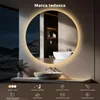 S'AFIELINA Specchio da bagno a LED specchio rotondo da Anteprima dell’immagine prodotto 3