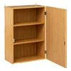 A wooden cabinet with open doors and shelves. Podgląd zdjęcia produktu