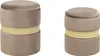 BELIANI Pouf 2er Set Taupe Samtstoff mit Stauraum Produktbild-Vorschau 1