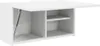 A white wall-mounted cabinet with its top door open, revealing storage compartments and a gas strut. Náhled obrázku produktu