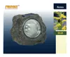 A solar-powered rock-shaped garden light with a small inset image of a bee on a yellow flower. Anteprima dell’immagine prodotto