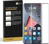 A product box for a screen protector is shown next to a smartphone with the screen protector applied. Produktbild-Vorschau