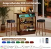 Bar domowy COSTWAY LED, szafka na wino z oświetleniem RGB, Podgląd zdjęcia produktu 5