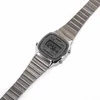 A digital watch with a metal band on a white background. Podgląd zdjęcia produktu