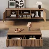 Merax Couchtisch und TV-Ständer-Kombination aus Massivholz Produktbild-Vorschau 3