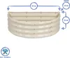 Halbrundes Hochbeet aus verzinktem Stahl – 90 cm x 45 cm – Produktbild-Vorschau 3