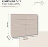 YUMEBLY | Kommode mit 8 Schubladen 120x97x40 cm Schrank für Produktbild-Vorschau 6