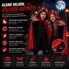 Mantello rosso e nero con cappuccio, ideale per Halloween, Anteprima dell’immagine prodotto 6