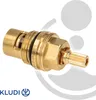 A close-up studio shot of a brass plumbing valve cartridge with a white background and subtle gray overlays. Náhľad obrázku produktu