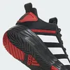 A close-up view of the heel and sole of a black Adidas sneaker with white and red accents. Podgląd zdjęcia produktu