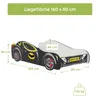 Autobett 80x160 cm Kinderbett Jugendbett mit Rausfallschutz Produktbild-Vorschau 2