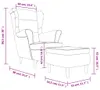 vidaXL Fauteuil à oreilles avec pouf noir velours Voir les images du produit 8