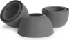 Three gray silicone earbud tips are arranged on a white background. Produktbild-Vorschau