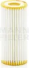 A white oil filter with yellow ends, set against a white background. The filter has a pleated design. Produktbild-Vorschau
