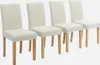 Set 4 sedie in tessuto bouclé con gambe in legno, Bianco Anteprima dell’immagine prodotto 1