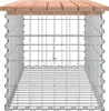 A front view of a gabion bench with a wooden top, isolated on a white background. Náhled obrázku produktu