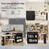 Collage of images showing a multi-use kitchen island with storage and dining features in different settings. Náhled obrázku produktu