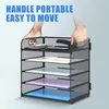 5-Tire Schreibtisch Organizer, Mesh Briefablage mit Griff, Produktbild-Vorschau 5