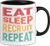Recuiting Tasse Geschenk Eat Sleep Recruit Repeat Produktbild-Vorschau 1