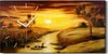 Wandbild Leinwand Bilder Wanduhr 60x30 Gemälde Landschaft Produktbild-Vorschau 1