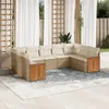vidaXL 9-tlg. Garten-Sofagarnitur mit Kissen Grau Poly Produktbild-Vorschau 2