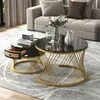 Fortuna-Lai 2er Set Couchtisch Beistelltisch in Marmoroptik Produktbild-Vorschau 3