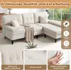 Merax L-Form Ecksofa mit Schlaffunktion, 3-Sitzer Chenille Produktbild-Vorschau 13