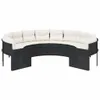 vidaXL Gartensofa mit Kissen Rund Schwarz Poly-Rattan Produktbild-Vorschau 3