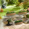 Relaxdays Blumenkasten, 3er Set, Holz, Lattenoptik, Produktbild-Vorschau 2