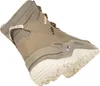 A single tan and beige hiking boot is shown against a white background. Produktbild-Vorschau
