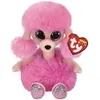 A pink plush poodle toy with large glittery eyes and a red heart-shaped Ty tag. Podgląd zdjęcia produktu