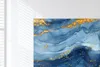 MuchoWow® - Leinwandbilder - Aquarell - Blau - Kunst - Gold Produktbild-Vorschau 2