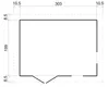 A diagram showing the dimensions of a garden shed. Náhled obrázku produktu