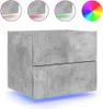 vidaXL Wand-Nachttisch mit LED-Leuchten Betongrau Produktbild-Vorschau 2