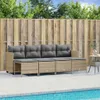vidaXL 5-tlg. Garten-Sofagarnitur mit Kissen Beige Poly Produktbild-Vorschau 2