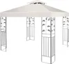 A white gazebo with decorative gray metal posts. Produktbild-Vorschau