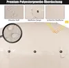 Close-up view of a beige umbrella fabric showing water droplets, a vent, and UV protection rays. Anteprima dell’immagine prodotto
