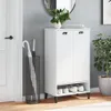 Schuhschrank VIKEN Weiß Massivholz Kiefer - Schuhregale Produktbild-Vorschau 3