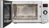 An open microwave with its interior visible. Produktbild-Vorschau