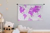 MuchoWow® Wandteppich Wandbehang Weltkarte - Rosa - Ölfarbe Produktbild-Vorschau 4