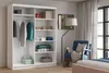 Šatní skříň s lamelami a zrcadlem 120 cm WARDERO - bílá / Náhled obrázku produktu 2