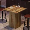 Tribesigns quadratischer Bartisch, 79 cm, Holz, Hausbar mit Produktbild-Vorschau 8
